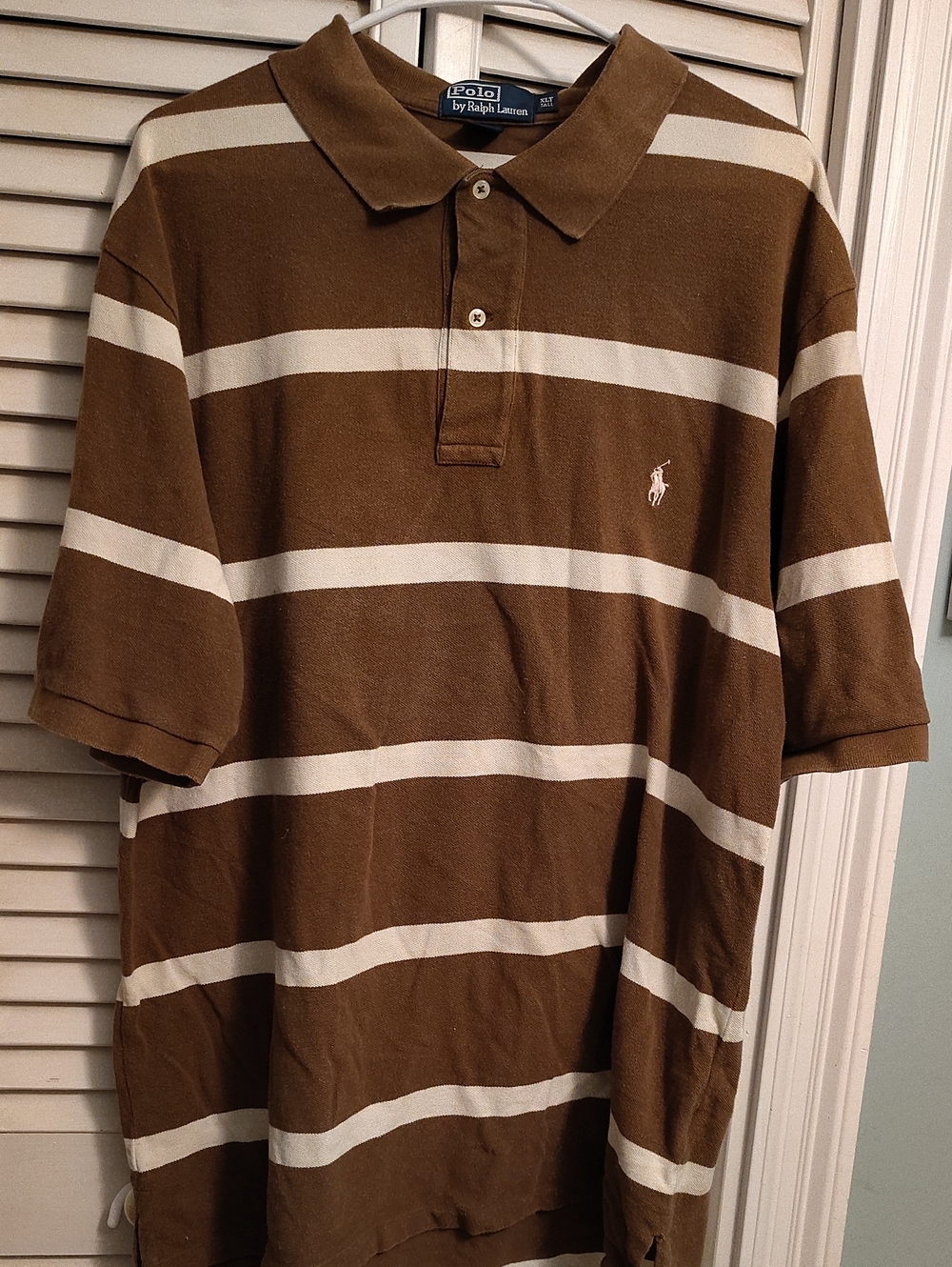 Polo by Ralph Lauren Brown and Cream Striped Polo Shirt